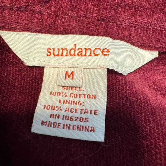 Sundance Womens Velvet Furlough Jacket Size M‎ Burgundy Military Style Striped - Picture 4 of 6